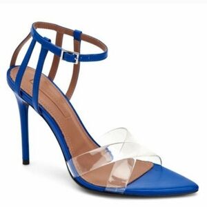 BCBGMAXAZRIA Clear Blue Point Stiletto Sandal Heel Pump Transparent BCBG 6